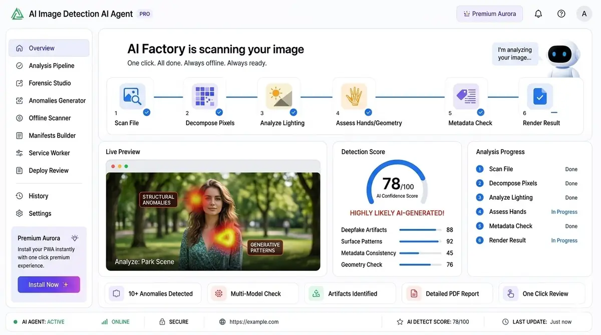 AI AI UI Animation Generator dashboard — example of UI animation overlay and image report software